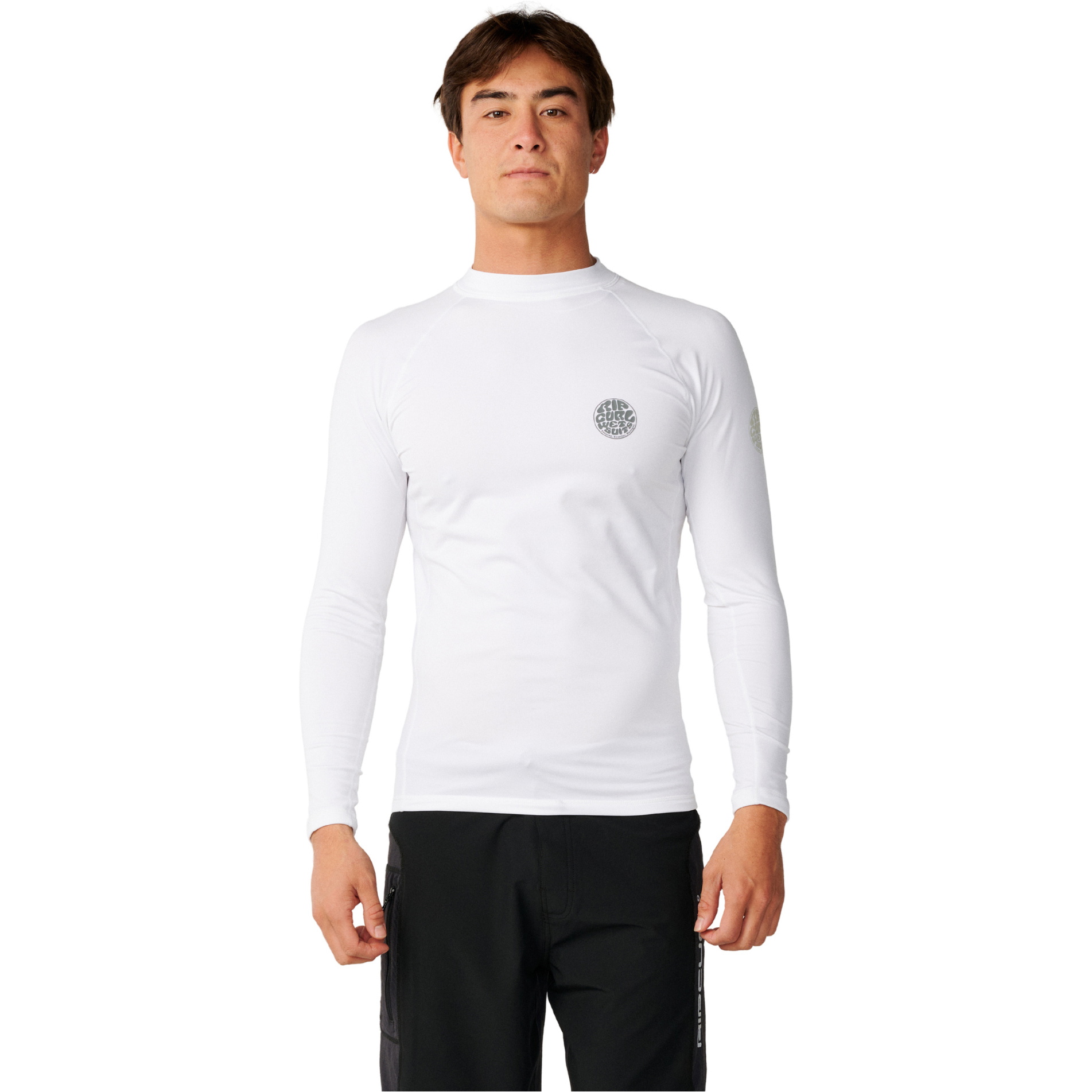 2026 Rip Curl Mens Icons UPF Brushed Long Sleeve Rash Vest 196MRV - White